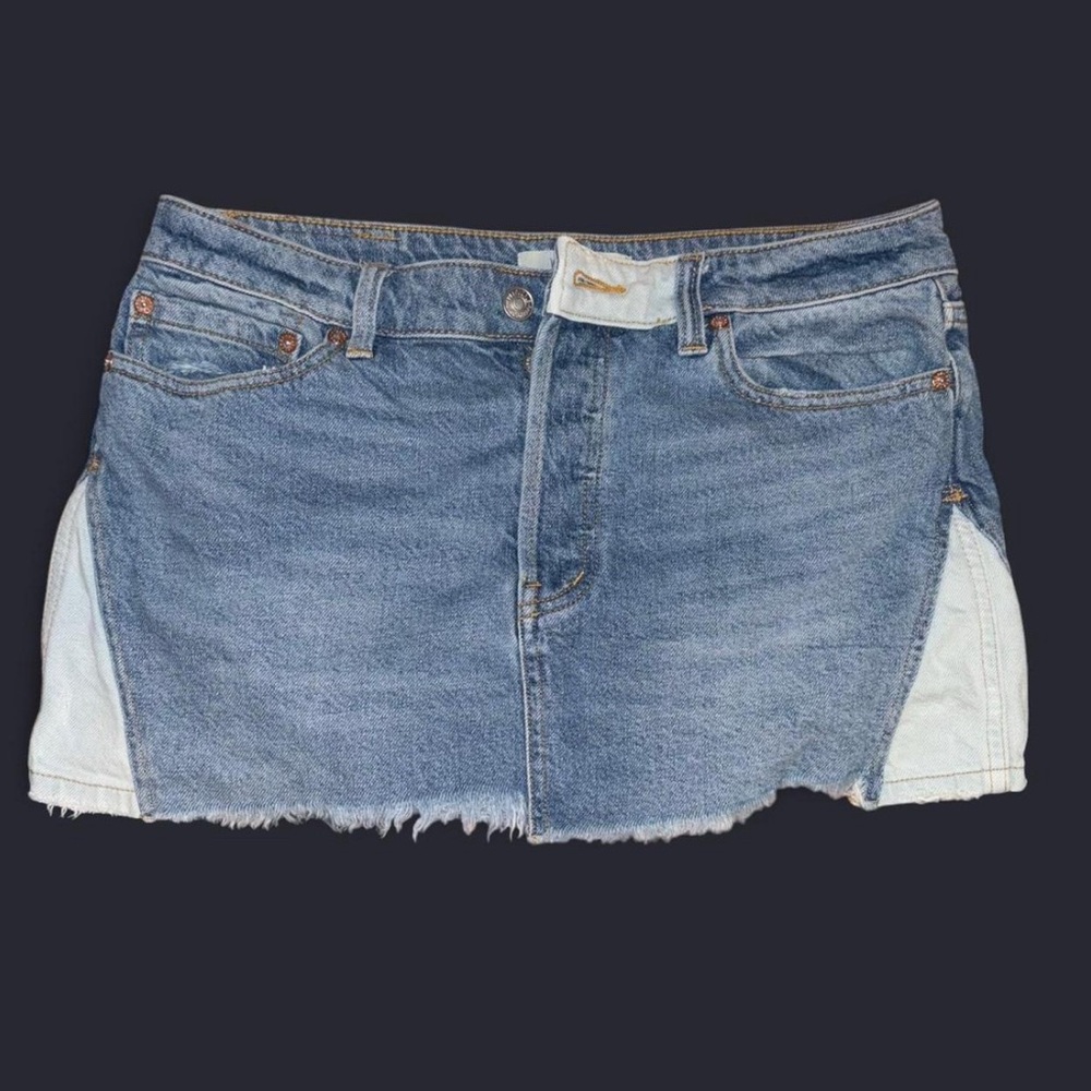 We The Free Blue Denim Skirt